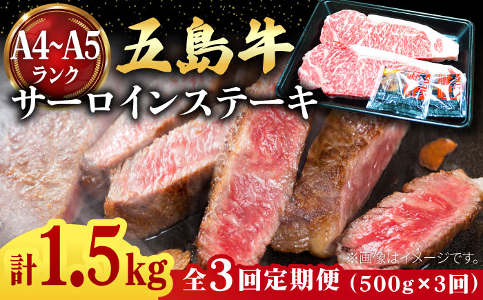 【全3回定期便】五島牛 サーロインステーキ250g×2枚 五島市 / 肉のマルヒサ [PCV011]